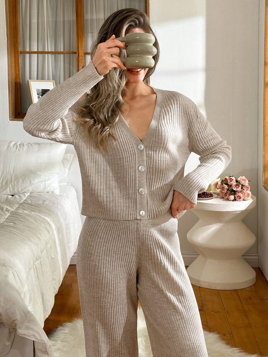 Effen | ribgebreide set