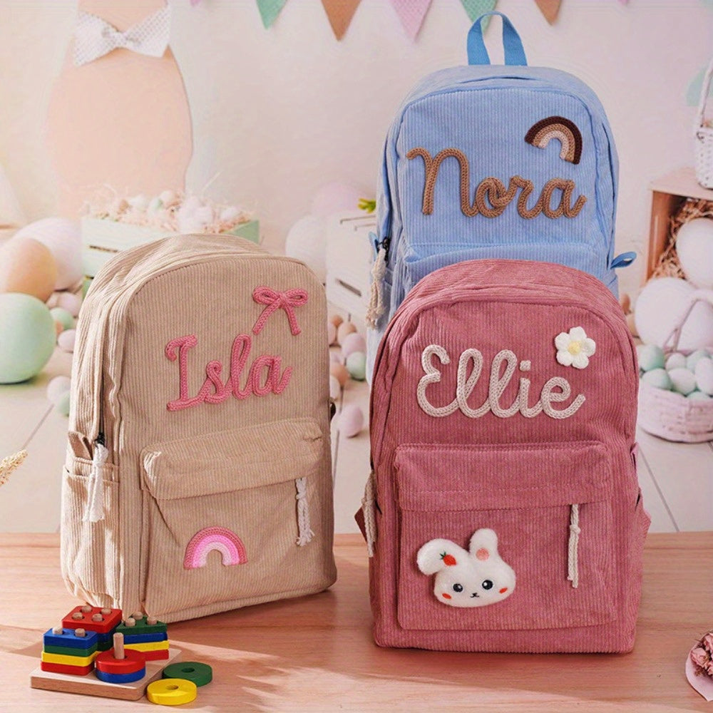 Becky | Corduroy Rugzak met Naam