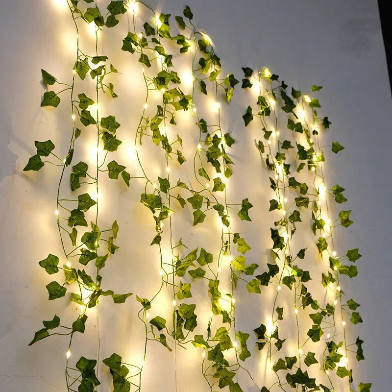 LumiLeaf | Groene Bladeren Slinger Met LED Lichten
